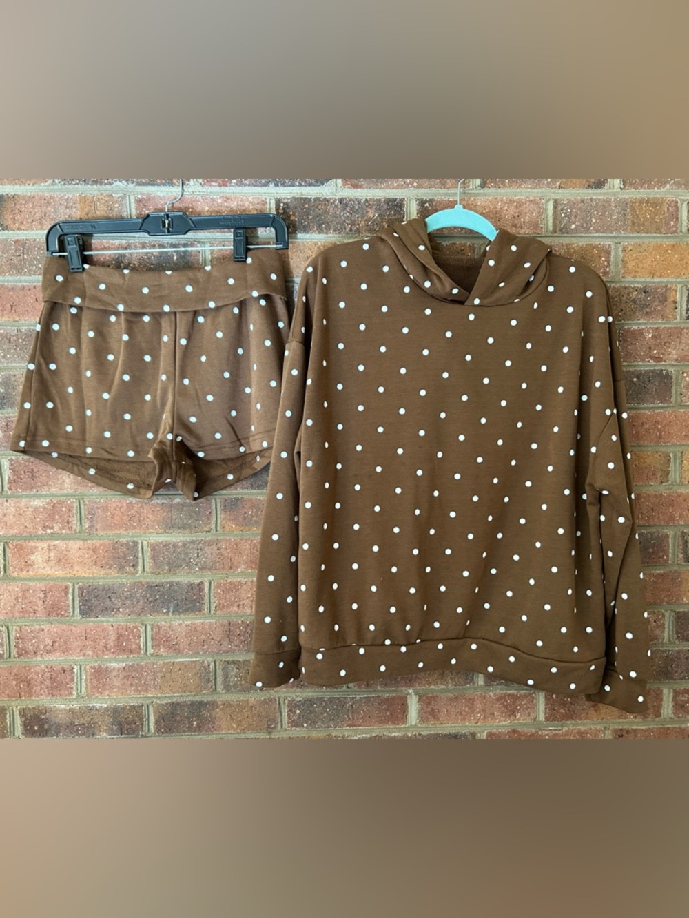 Source Unknown Brown Polka Dot Hoodie